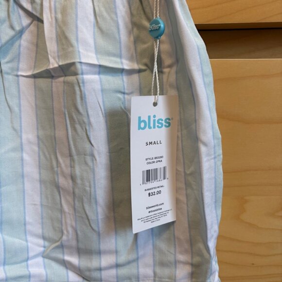 NWT BLISS STRIPED SLEEP SHORTS, SIZE: SMALL - Picture 2 of 3